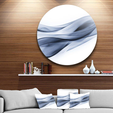 Glittering Light Blue Pattern - Abstract Metal Circle Wall Art